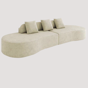 Sofá Moderno Curvo Estilo Nube con Diseño Ondulado de Perfil Bajo y Juego de Cojines Decorativos para la Sala de Estar - Product Image 2