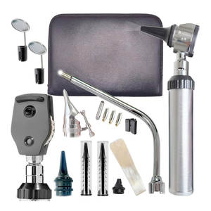 Kit de Diagnóstico Otoscopio Oph, Set de Examen ORL para Oído, Nariz y Garganta con Espejos Otoscopios LED, Puntas de Repuesto y Estuche de Cuero - Product Image 1