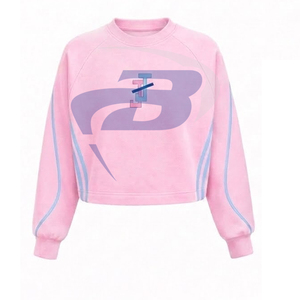 เสื้อครอปปักลายชมพูและฟ้าของชมรมแจ็คแอนด์จิลออฟอเมริกา พร้อมดีไซน์ลายปักและลายพิมพ์สำหรับชุดนักศึกษา - Product Image 2