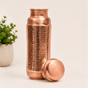 Botella de Agua de Cobre Puro, Diseño Martillado Artesanal, a Prueba de Fugas, Botella Ayurvédica para la Salud, para Gimnasio, Yoga y Oficina - Product Image 6