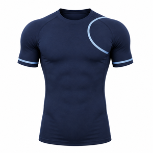 T-shirt de compression pour homme Elite, à séchage rapide, pour entraînement sportif, personnalisable, prix usine OEM – Meilleures ventes - Product Image 1