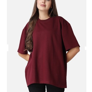 Nueva llegada de las mujeres de talla grande de manga corta bordado personalizado impreso algodón egipcio peso pesado Fitness camisetas de gran tamaño - Product Image 1