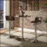 ZAHID EXPORTS Mesa Redonda Industrial Estilo Aviador, Mesa de Cóctel con Pedestal de Metal Remachado y Diseño de Patchwork para Cafetería, Hotel, Restaurante - Product Image 2