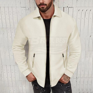 Nouvelle veste décontractée pour homme, coupe slim, hiver, col montant, imprimé lettres, couleur unie, poches zippées, manches longues, service OEM, fabricant, vente en gros - Product Image 5