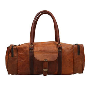 Bolsas de Viaje Plegables de Gran Capacidad, con Paneles de Cuero Genuino y Cierre de Cremallera, 40x30x20, Estuche de Almacenamiento para Viajes - Product Image 6