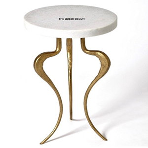 Aluminum <b>Side</b> <b>Table</b> Tripod Design Modern Look Home Plant Stand Living Room Bedroom <b>Sofa</b> Corner Home <b>Table</b> Metal Furniture - Product Image 4