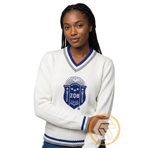 เสื้อคาร์ดิแกนไหมพรมอะคริลิกแบบสวมใส่สบายสำหรับผู้หญิง Zeta Phi Beta รุ่นขายดี ราคาประหยัด สามารถปรับแต่งได้ เหมาะสำหรับฤดูหนาว พร้อมกระดุม  เสื้อผ้าสำหรับชมรมนักศึกษา - Product Image 1