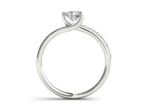 Anillo de Oro Sólido de 14K con Diamante Cultivado en Laboratorio de 1CT, Corte Brillante Redondo, Diseño Asimétrico Bypass, VS VVS EF, para Uso Diario, Bodas, Tendencia - Product Image 4