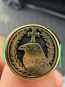 Bagues personnalisées en or noir avec motif d'oiseau, 2 pièces - Product Image 1