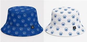 Sublimation Custom Logo Blue And <b>White</b> <b>Bucket</b> <b>Hat</b> With Logo Print Unisex Casual Spring Summer 56-58CM Cotton Canvas - Product Image 3