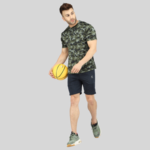 Black Solid Quick Dry Men's Gym Shorts <b>Mid</b> Waist Elastic Waist Athletic Training Shorts with Side Pocket Polyester/Cotton - Product Image 6