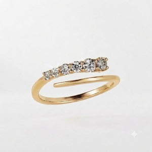 Yellow Gold 950 Platinum 0.38CT E Color VS1 Wedding Band Lab Grown Diamond Open Gap <b>Ring</b> Womens Cuff <b>Stacking</b> Band Wedding <b>Ring</b> - Product Image 4