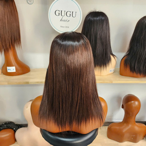 Hot Selling Virgin Vietnamese Human Hair Bone Straight Bob <b>Wig</b> Super Double Drawn Glueless Lace Front Transparent HD Lace - Product Image 1
