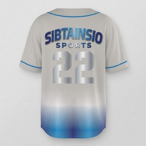 Camiseta de Béisbol Sublimada Personalizada, Gris Azul Degradado, con Botones, Ropa Deportiva Personalizada para Equipos, Ligera y Transpirable - Product Image 4