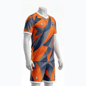 Conjunto de Camiseta de Fútbol para Hombre EPG6TS, Estampado Sublimado con Patrón Geométrico, Cuello en V, Manga Corta, Absorbe la Humedad, Corte Regular, para Todas las Temporadas - Product Image 4