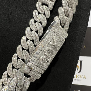 Collar de Cadena Cubana de Miami, Estilo Hip Hop, con Diamantes VVS, Regalo para Hombre, Certificado IGI, Personalizado, Plata de Ley 925, con Incrustaciones de Diamantes - Product Image 2