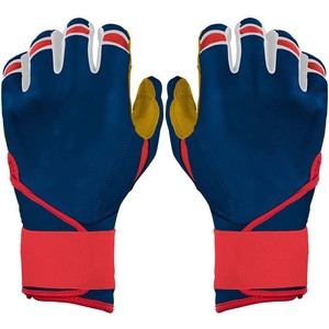 Gants de frappe rembourrés bleus, rouges et jaunes avec fermeture auto-agrippante unisexe pour adultes, en tissu tricoté polyester pour l'entraînement - Product Image 1