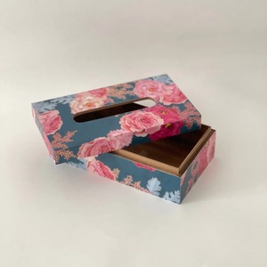 Caja multifuncional de madera impresa para pañuelos y servilletas, solución decorativa de almacenamiento para mesas de hogar, hotel, cafetería y restaurante. - Product Image 4