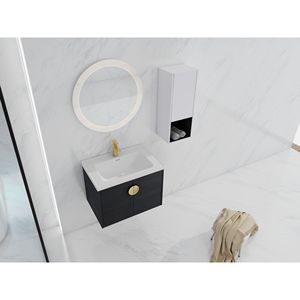 Meuble-lavabo mural de salle de bain de 28 pouces avec lavabo en céramique, portes à fermeture douce, 00212WHK 06328BCT, armoire combinée (KD) - Product Image 5