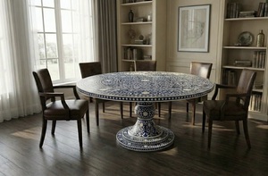 ILAHI's Bone Inlay <b>Table</b> Modern Design Agate Detailing <b>Storage</b> Portable Home Furniture - Product Image 5