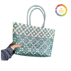 Cesta de Compras Tejida de Plástico, Bolso de Mano Pequeño, Alta Calidad - Product Image 6