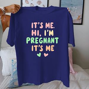 T-shirt pour femme enceinte en pur coton coloré coupe confortable - Product Image 1