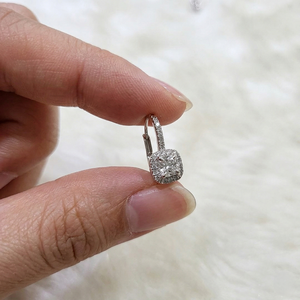 Pendientes de tuerca finos con piedras de corte brillante redondo de alta claridad, joyería fina de lujo, estilo elegante y minimalista para uso diario de mujeres - Product Image 5