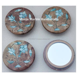 Meilleur fabricant indien de miroir incrusté de stéatite avec nacre à la main fleur Design ArtFor anniversaires cadeau décor à la maison - Product Image 1