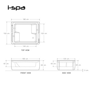 Freestanding <b>Acrylic</b> for <b>White</b> Rectangular Japanese Soaking Air Whirlpool Combo Massage Spa Tub for Hotel Villa Indoor Use - Product Image 5