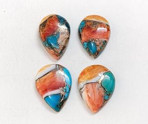 Cabochon en turquoise cuivrée de qualité AAA, forme poire, 21*14 mm, pierre précieuse 100% naturelle pour la création de bijoux, prix de gros. - Product Image 2