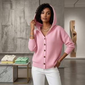 Cardigan Femme Hiver 2026 de Haute Qualité en Coton Épais Polaire Tricoté – Pull Décontracté Chaud pour Femme - Product Image 1