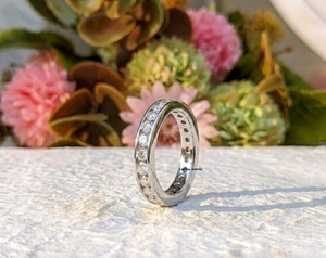 1.50Ct Brilliant Cut Lab Grown Diamond Channel <b>Set</b> Vintage F Color IGI Certified Wedding Anniversary Band 10K Solid <b>Gold</b> Women's - Product Image 2