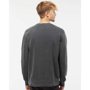 Sudadera de cuello redondo teñida con pigmento de peso medio, sudaderas con capucha lavadas con ácido de patrón sólido de 2025, pigmento de marfil - Product Image 1