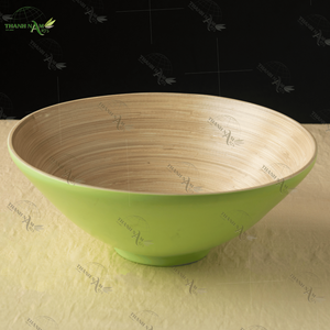 Saladier en bambou réutilisable écologique fait à la main vaisselle en bambou filé naturel kit de vaisselle léger pour la cuisine du Vietnam - Product Image 2