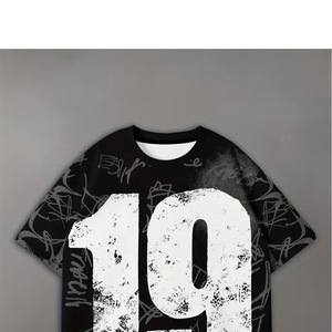 Wholesale Custom 100% Cotton Jersey Casual Wear Oversized Silk Screen Print Solid Stone Washed Distressing Heavyweight T-Shirts - Product Image 5