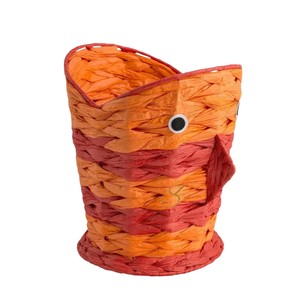 Clownfish Woven <b>Storage</b> Basket Ocean Orange Fish Shaped Toy Organizer Bin Cute Sea Animal Kids Nursery Hamper <b>Tall</b> - Product Image 1