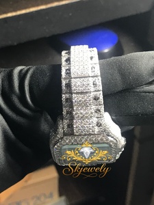 Reloj Mecánico de Lujo de Alta Calidad con Esfera Cuadrada e Incrustaciones de Moissanita, Correa de Acero Inoxidable de 20 mm, Analógico para Hombre - Product Image 3