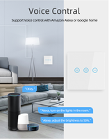 Tuya WiFi Smart 220V LED gradateur de lumière télécommande via APP écran tactile LED gradateur panneau de verre à usage domestique