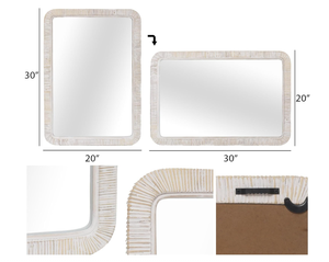 Vietnam Modern Rattan Floral Round <b>Mirror</b> Handmade Wall Decor - Product Image 6