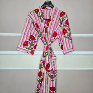 Robe de nuit en soie pour femme, style kimono, à manches longues, avec taille naturelle, imprimé floral vintage élégant, couleur unie, décontractée - Product Image 1