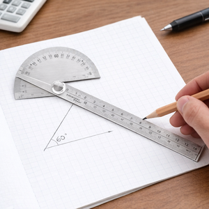 Transportador de ángulos de acero inoxidable con acabado pulido - Product Image 1