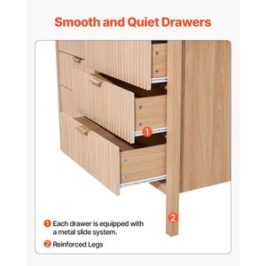 Cómoda Moderna Minimalista de 6 Cajones con Sistema Antivuelco, Solución de Almacenamiento para Armario - Product Image 6