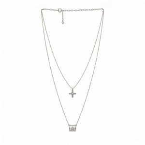 Collar con Colgante de Doble Capa Revalia, Diseño Geométrico/Floral Minimalista para Mujer, Regalo - Product Image 2