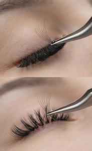 Ensemble de pinces à cils professionnelles en acier inoxydable, pinces courbées et en forme de L pour extensions de cils - Product Image 2