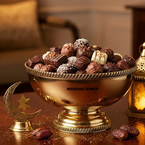 Expositor de chocolate metálico decorativo de lujo, última colección árabe, hecho a mano, nuevo tazón de chocolate de diseño. - Product Image 2