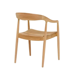 เก้าอี้ห้องรับประทานอาหารดีไซน์หรูหราทำจากเก้าอี้ไม้สักแขนในห้องครัวทำจากไม้ธรรมชาติที่มีการออกแบบที่สวยงาม - Product Image 1