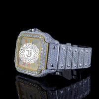 Montre Moissanite Diamant Or et Or Rose de Qualité Exceptionnelle, Sertie de Pierres, Idéale pour les Boutiques de Mode, Cadeaux et Revente, Disponible à la Vente