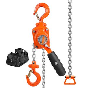 Paranco a Catena Manuale da 1/4 di Tonnellata (550 Libbre) con Doppio Freno a Zampa, 5 Piedi, in Acciaio al Carbonio Zincato G80 per Ristoranti e Fattorie, 3m-10m - Product Image 1