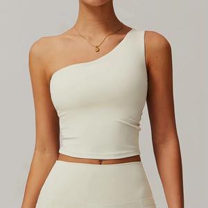 Haut court de sport personnalisé pour femme, séchage rapide, respirant, pour gym, yoga, entraînement, élastique, doux, vêtement de fitness, débardeur court - Product Image 1