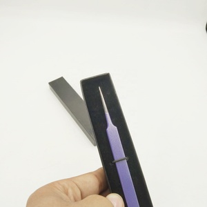 Pinzas rectas superfinas con logotipo personalizado, extensiones de pestañas, herramienta de belleza antibacteriana de acero inoxidable con recubrimiento en polvo, sostenible - Product Image 2